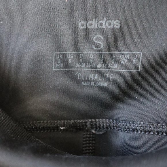 Adidas Climalite black athletic leggings with white stripes - Picture 4 of 4